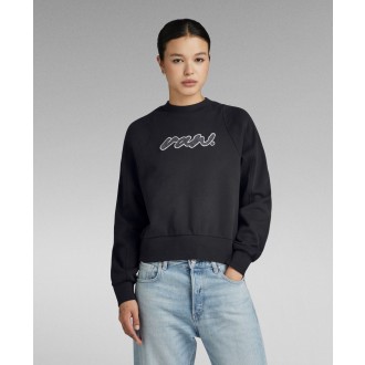 G-STAR RAW Dámska mikina Cornely raw dot raglan - Čierna