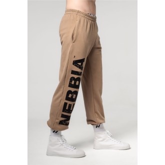 Nebbia Volné baggy tepláky s kapsami GYM BRO 365 - light brown