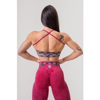 Nebbia Washed legíny s vysokým pasem LEGACY 777 - red