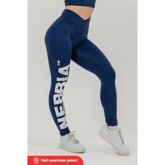 Nebbia Fitness legíny s vysokým pasem GLUTE CHECK 613 - dark blue