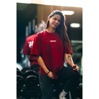 Nebbia Oversized tričko GYM ESSENTIALS 381 - DARK RED
