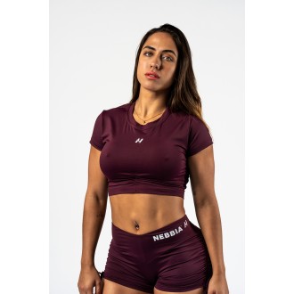 Nebbia Open-back crop top STRONG BEAUTY 430 - DARK RED