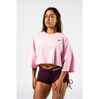 Nebbia Oversized crop tričko JUST FLOW 431 - pink