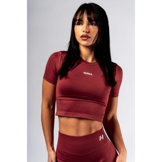 Nebbia Seamless crop top s krátkým rukávem POWER 891 Red - red