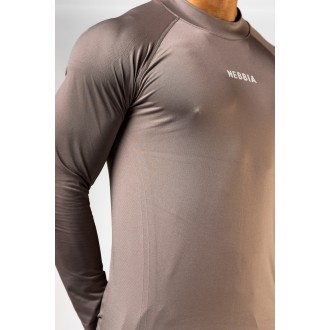 Nebbia Seamless tričko s dlouhým rukávem POWER 901 Light brown ash - LIGHT BROWN ASH