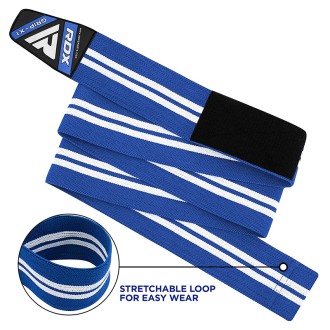 RDX K4 Weightlifting Knee Wraps OEKO-TEX® Standard 100 certified BLUE