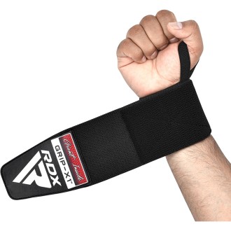RDX W3 IPL USPA Approved Powerlifting Wrist Support Wraps with Thumb Loops OEKO-TEX® Standard 100 certified BLACK