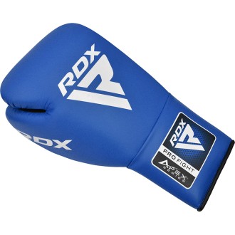 RDX APEX Competition/Fight Lace Up Boxing Gloves BLUE