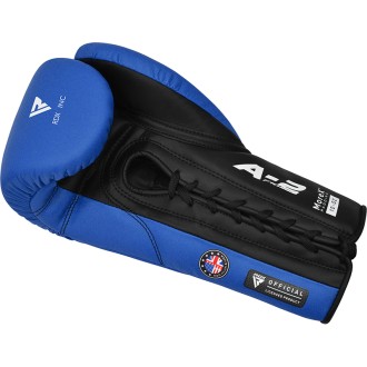 RDX APEX Competition/Fight Lace Up Boxing Gloves BLUE