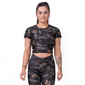 NEBBIA Crop top Active 568 - Černé