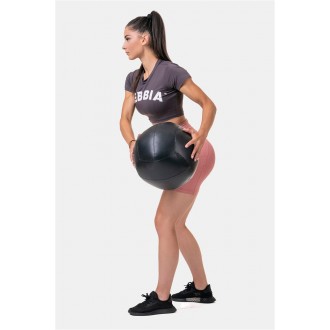 NEBBIA crop top s krátkým rukávem Sporty HERO 584 - Marron