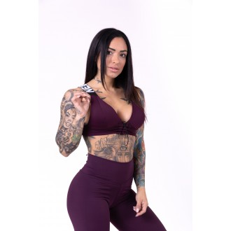 Nebbia dámska športovní podprsenka Lace-up 694 - Burgundy