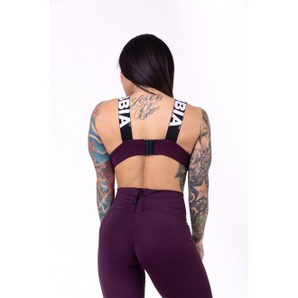 Nebbia dámska športovní podprsenka Lace-up 694 - Burgundy