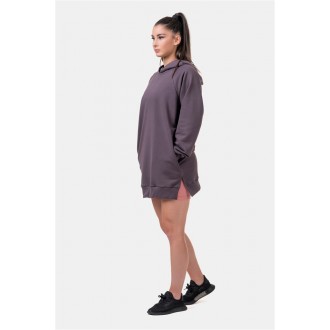 NEBBIA Dlouhá Everyday HERO mikina s kapucí 580 - Marron