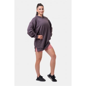 NEBBIA Dlouhá Everyday HERO mikina s kapucí 580 - Marron