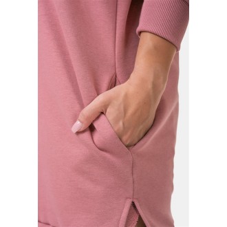 NEBBIA Dlouhá Everyday HERO mikina s kapucí 580 - Starorůžová