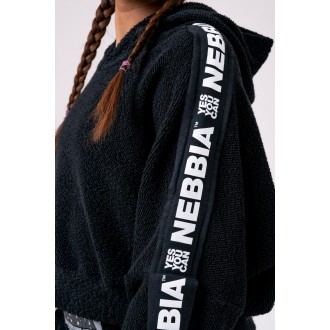 Nebbia  Rebel Hero crop mikina 520 - Černá