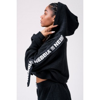 Nebbia  Rebel Hero crop mikina 520 - Černá