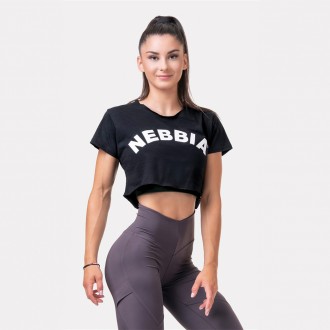 NEBBIA Sporty crop top 583 - Černá