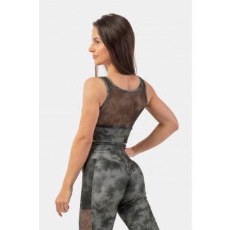 NEBBIA Zelená EKO sportovní podprsenka Breathe se síťkou 411 - Camo green