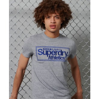 Superdry Pánské Triko Classic Logo Athletic - Šedé