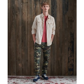 Superdry Pánské Triko Orange Label Ringer - Červená